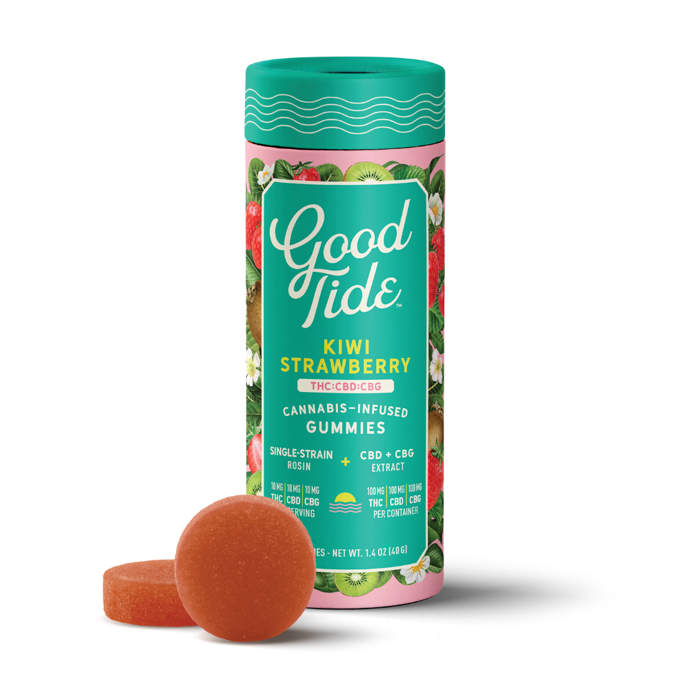 Kiwi Strawberry 1:1:1 CBD + CBG Single-Strain Rosin Gummies