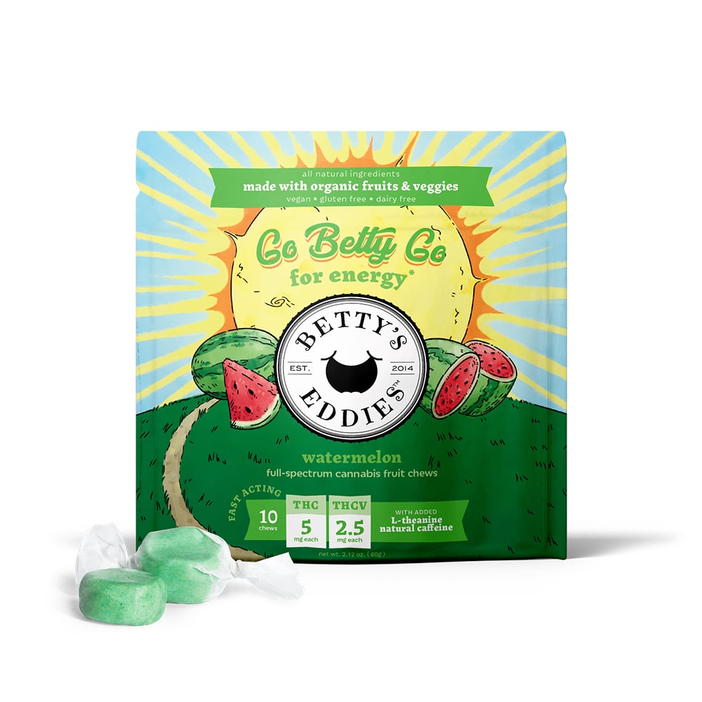 Product Betty's Go Betty Go Watermelon Chews | Edibles | 50mg THC : 25mg THCV