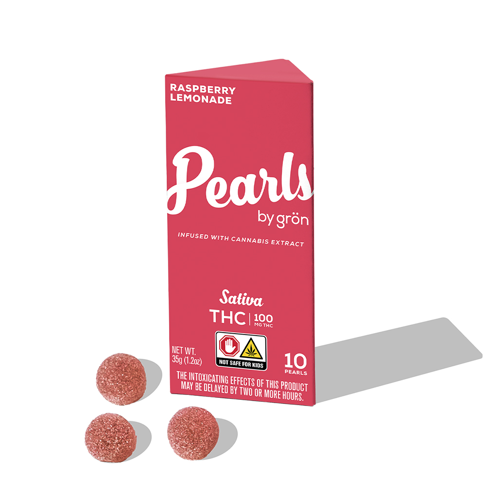 THC Raspberry Lemonade Pearls – Sativa (100mg) .1g Edibles | Gron