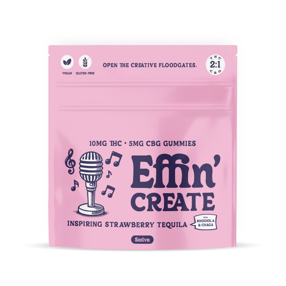 Create Inspiring Strawberry Tequilla Fast Acting THC:CBG 2:1 Gummies (10 x 10mg:5mg) 100mg