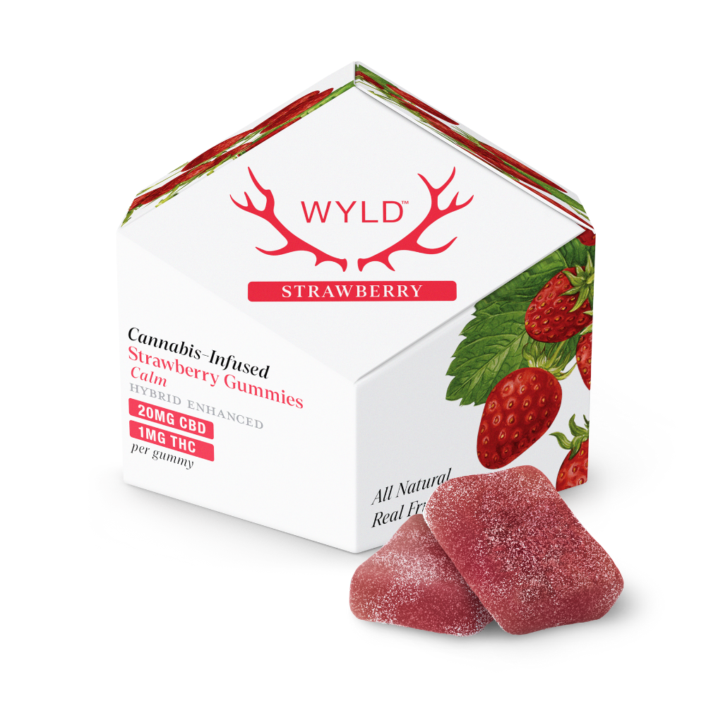 Wyld Strawberry 20:1 CBD:THC Gummies 1mg 10pk (10mg)-active